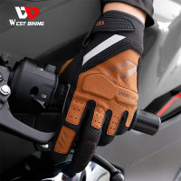 WEST BIKING Motorcycle Gloves Shockproof Full Finger Bike Gloves Touch Screen Sport Cycling MTB Gloves For Men Women