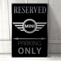 Mini Cooper Parking Only Metal Tin Sign Metal Sign Home Garage Man Cave Pub Bar Wall Decor Wall Poster(20cmx30cm)