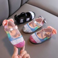 [Cocco figure-]2021 AutumnShoesMary Janes Striped GlitterDance ShoesBaby FlatsChild Shoes Back Bow Toddlers