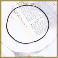 [Valitoo] โซ่ลายลูกไม้เชือกขี้ผึ้งสายหนังสีดำ3มม. พร้อมตัวหมุนเปิดปิดเข็มขัดอากาศยานสแตนเลส