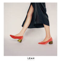 LEAH - Color block shoes รองเท้าส้นสูง  รองเท้าสตรี รองเท้าทำงาน สีแซลมอน(ส้ม)-เขียวอ่อน