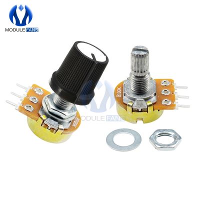 ☽☄ 5PCS 3P WH148 Rotary Potentiometer Linear Taper 3 Pin Potentiometer 3PIN For Arduino With Cap 1K 5K 10K 20K 50K 100K 500K Ohm