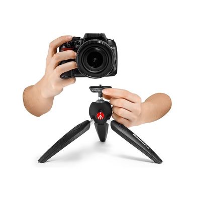 Manfrotto PIXI EVO กิมบอลขาตั้งกล้องเล็กๆเดสก์ทอปตั้งโต๊ะเล็กพับได้ง่ายมือจับสำหรับอุปกรณ์จับกล้องโทรศัพท์ขนาดเล็ก