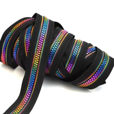 ☑ 2Yard 5 Nylon Rainbow Teeth Zipper Resin Zippers For Sewing Bag Jacket Zippers Zip For Sewing DIY Garment Accessories