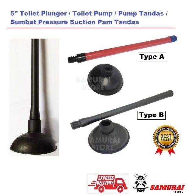 Samurai Store 5 Toilet Plunger Toilet Pump Pump Tandas Sumbat