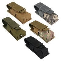 9มิลลิเมตรปืนนิตยสารกระเป๋ายุทธวิธีคู่ Molle เข็มขัด Dual Mag กระเป๋าผู้ถือไฟฉายสิ่งที่แนบมาแพคเกจปืนอุปกรณ์ล่าสัตว์