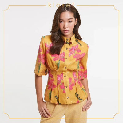 ์ Kloset Sequin Top With Iris Floral(AW19 - T008 ) เสื้อแฟชั่น เสื้อเลื่อมพิมพ์ลาย เสื้อผ้าแฟชั่น เสื้อผู้หญิง