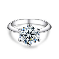 Anu 1 Carat D Color Moissanite Big Wedding Ring For Women 925 Sterling Silver Solitaire Single Ring Wholesale