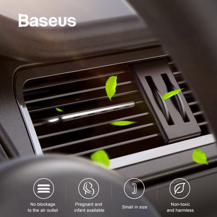 baseus-น้ำหอมน้ำหอมปรับอากาศในรถยนต์สำหรับแอร์รถยนต์อัตโนมัติระบายสเปรย์ปรับอากาศก้อนหอมกระจายคลิปปรับอากาศ