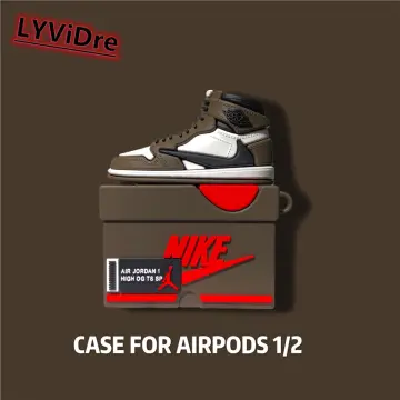 AirPods Case, Silicone Sneaker 700 Shoe Box Case Compatible for AirPods 2/1 Case,Shockproof Coconut AirPods Case Cover Accessories with Keychain for