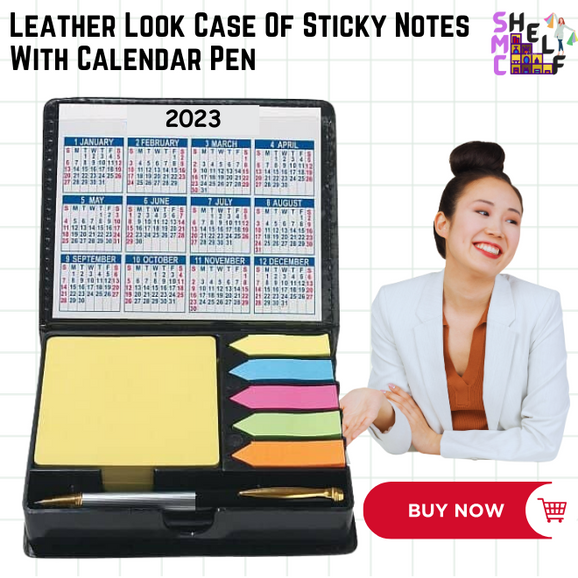 SMC SHELF Leatherlike Sticky Notes with (20222023) Calendar