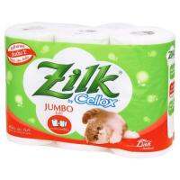 ?จัดโปร !!!? ซิลค์ จัมโบ้ กระดาษทิชชูม้วน หนา 2 ชั้น 6 ม้วน Zilk Jumbo 2-ply Tissue Roll 6 Rolls