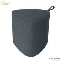 [ส่งฟรี] PEBBLE STOOL - CHARCOAL เก้าอี้สตูล เก้าอี้รับแขก ทรงสามเหลี่ยม มีสายหนังประดับ มีให้เลือก 8 สี | Renita Home