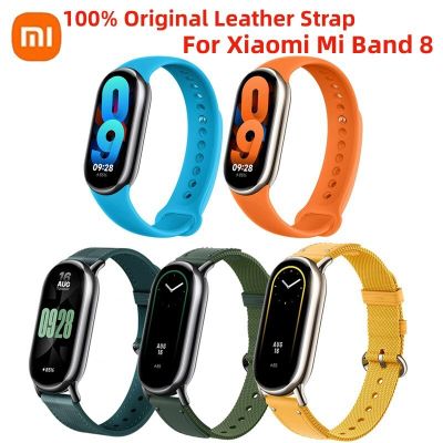 Original Strap For Xiaomi Mi Band 8 Bracelet 100% Official Leather Braid Replacement Wristband Miband 8 Correa Mi Band8 Strap Docks hargers Docks Char