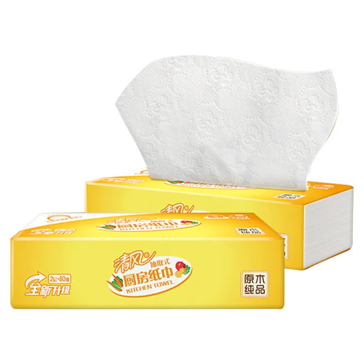 Cool breeze extraction kitchen paper absorbs oil and water in 2 layers, 80 pumps and 12 packs