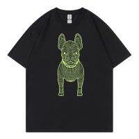 Mens Tshirts Couple T Tees Korean Style Trend Solid Dog