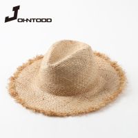 New handmade women 39;s straw hat with big wide brim for girls high quality natural raffia Panama beach straw hat vacation sun hat