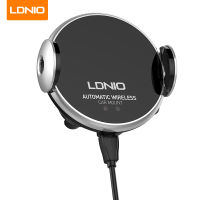 LDNIO USB Car Charger ที่วางโทรศัพท์ในรถยนต์แบบไร้สายที่วางโทรศัพท์ในรถยนต์ที่วางโทรศัพท์มือถือในรถยนต์ Stand Mount Windshield Air Vent Smart Sensor ที่หนีบอัตโนมัติขาตั้งโทรศัพท์มือถือ Fast Charge 360องศา Rotatin