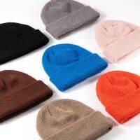 【YD】 Plate Color Knitting Hat In and Iridescence Round Top Warm Windproof Wool