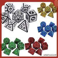 SHIWEI732880294 D12 D20 สำหรับ TRPG DND หน้าหลายหน้า ชุดลูกเต๋า อุปกรณ์เสริมเกม สีรุ้ง กลิตเตอร์