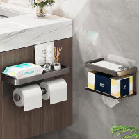 Aluminum Alloy Toilet Paper Holder Bathroom Wall Mount WC Paper Phone Holder Shelf Towel Roll shelf Accessories Toilet Roll Holders