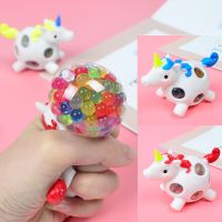 8.5cm Cute Unicorn Horse Soft Beads Animal Decompression Vent Hand Fidget Toys Squeeze Release Pressure Childrens Toy Kids Gift Squishy Toys