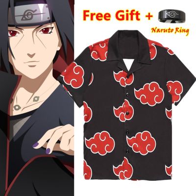 Unisex Akatsuki เสื้อแฟชั่นฤดูร้อน Casual Naruto เสื้อแขนสั้นเสื้อยืดสวมสบายเสื้อฮาวาย