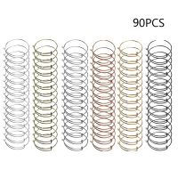 90Pcs 6 Colors Expandable Charms Bracelets Adjustable Wire Stainless Steel Blank Bangle Jewelry Making