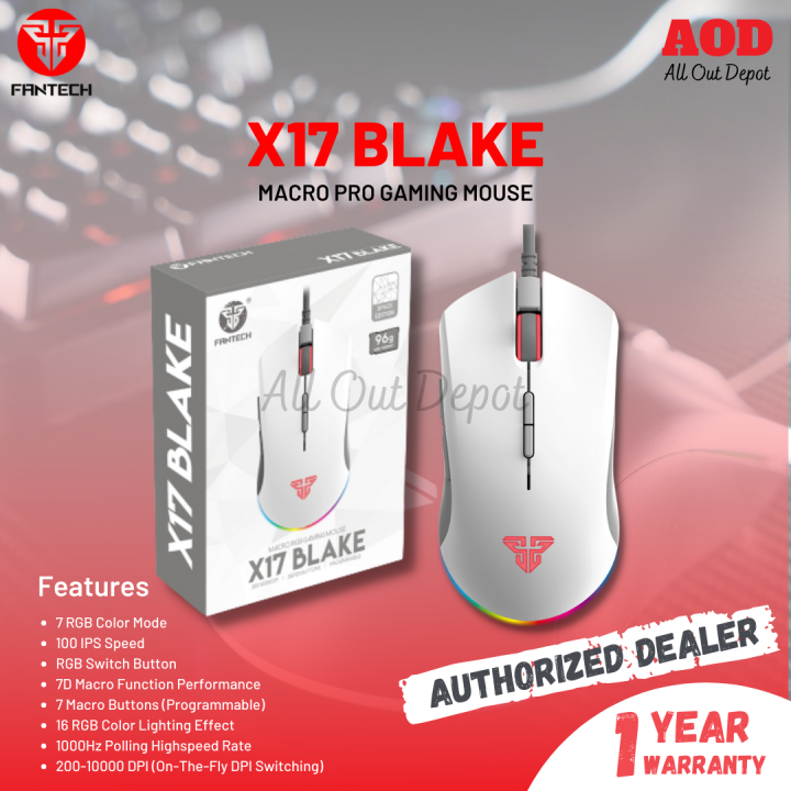 Fantech X17 BLAKE 7D RGB Macro Programmable Gaming Mouse | Lazada PH