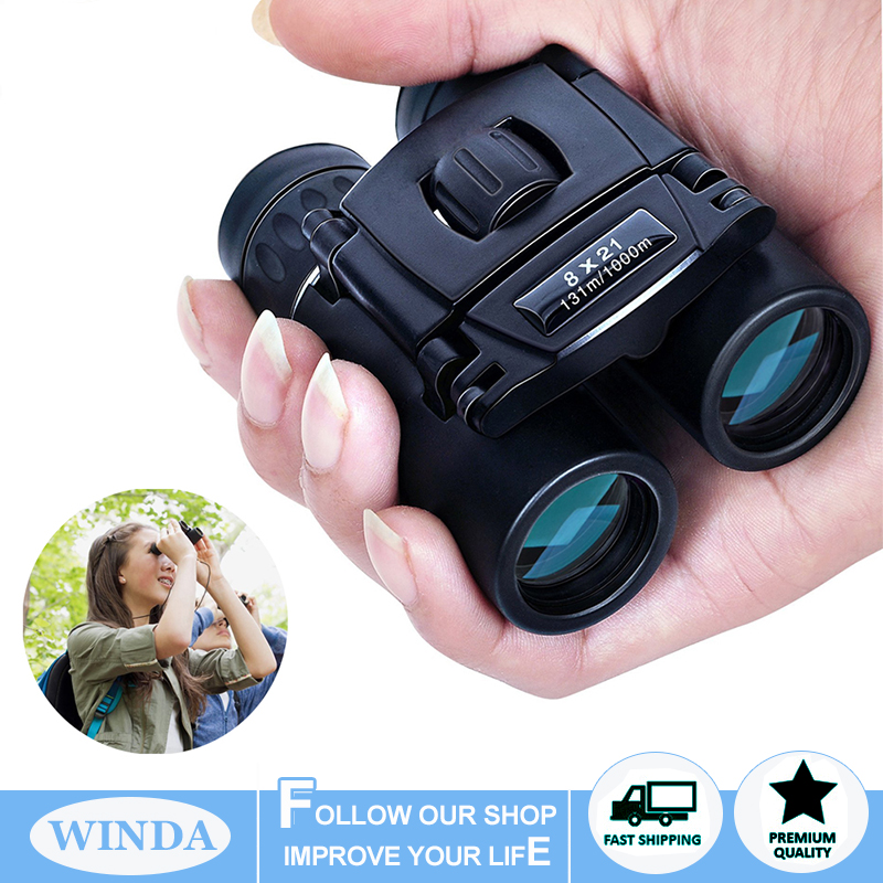 8x21 Compact Zoom Binoculars Long Range 1000m Folding HD 