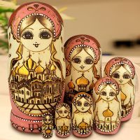 7 Layers Nesting Dolls Wood Painted Russian Doll Matryoshka Toy Home Decor Kid Gift