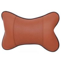 Auto Headrest Neck Support Faux Leather Skin friendly Auto Safety Pillow Hole digging Headrest