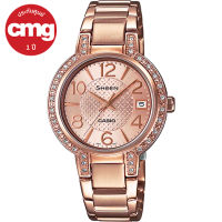 Casio Sheen นาฬิกาข้อมือผู้หญิง SWAROVSKI พิงค์โกลด์ สายสแตนเลส รุ่น SHE-4804PG-9A