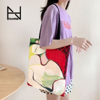 Artist Series Picasso Derivatives Literary Personality Shoulder Canvas Bag Students Commuting Environmental Bag hh 【BYUE】