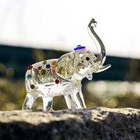 ฟิกเกอร์ Trunk Di Elefante Di Cristallo H &amp; D Con Quistalli Trunk Up Figurine Di Elefante Ingioiellato Figurine Di Animali Vetro Regali Di Elefanti Fortunati