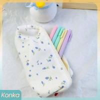 ✨ Konka กระเป๋าดินสอขนาดเล็กลายดอกไม้กระเป๋าใส่ปากกากระเป๋าเก็บของเครื่องเขียนของโรงเรียน