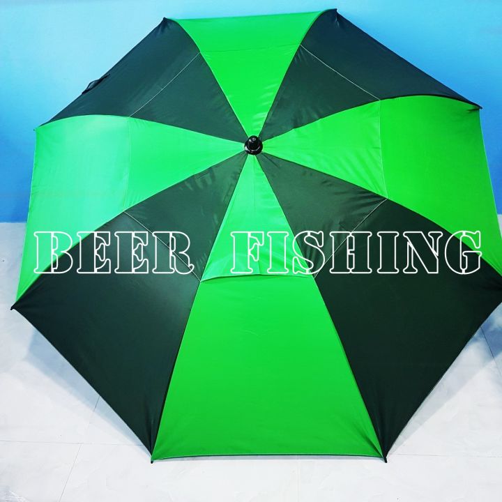 ร่มชิงหลิวร่มกันแดด-ร่มกันฝน-ร่มตกปลา-ร่มตกปลาคอสปริง-ขนาด-1-8-ม-สีเขียวแถบดำ