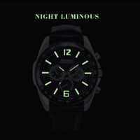 SHUORUI brand luxury sports quartz mens watch casual waterproof military leather strap watch clock fashion chronograph watch