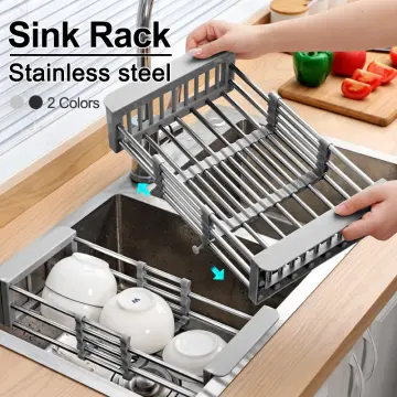 Large Kitchen Dish Rack Stainless Steel Dish Drying Rack Over The Sink with  Handle Cutlery Holder Cutting Board Rack Drip Tray - China Dish Rack and Dish  Drying Rack price