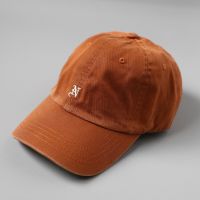 Simple Small Letter Embroidery Washed Cotton Soft Top Baseball Cap Mens and Womens Casual Sun-Proof Peaked Cap Fashion