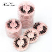 SHIDISHAGNPIN 1คู่ขนตาปลอม3D Mink Lashes แต่งหน้าธรรมชาติ100% ทำด้วยมือ Eyelashes