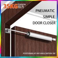 卍❁✖ Pneumatic Door Closer Soft Close Automatic Door Close Stop Door Hardware Gas Spring Door Closer 100 Degree Position 35KG