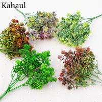 【YF】❁❉▦  Plastic Flowers Artificial Bouquet for Decoration Outdoor Wedding Garden Eucalyptus Succulents Fake