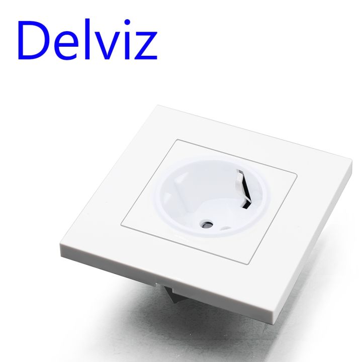 new-popular-delviz-wall-16-assocket-panelac-กระจกสไตล์ใหม่110v-250vwhite-ดำ-เทาครัวเรือนฝังเต้าเสียบมาตรฐาน