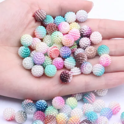 10mm 20pcs/lot Acrylic multi-colored bayberry beads imitation pearl Round Loose Bead DIY Necklace Bracelet Jewelry Craft Making