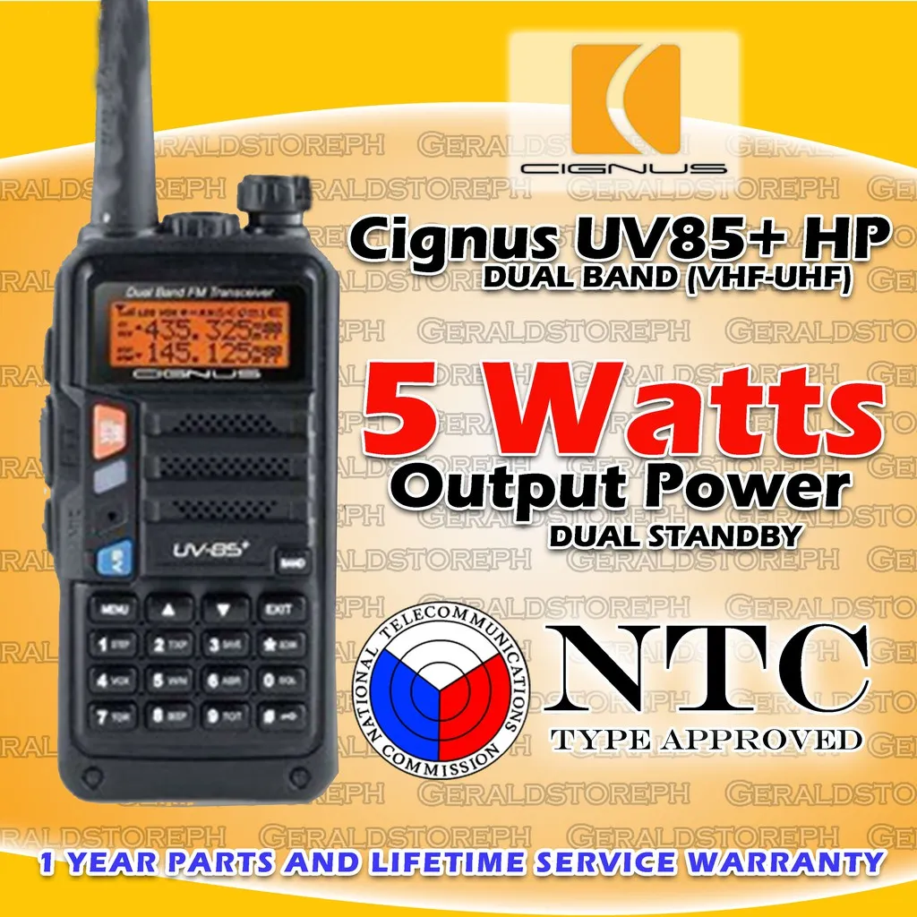 ho- Cignus UV85+ Dual Band Two Way Radio VHF UHF Long Distance Quality  Walkie Talkie UV-85+ FREE Handmic | Lazada PH