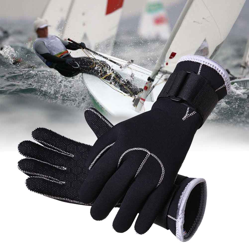 1pair 3mm Wetsuit Gloves Water Sports Double Lined Surfing Diving Multifunction 