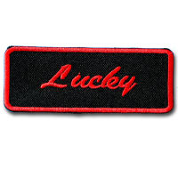 อาร์ม ตัวรีดติดเสื้อ ตัวรีด อาร์มติดเสื้อ ลาย ตัวอักษร ลัคกี้ Lucky patch สำหรับตกแต่งเสื้อผ้า ติดหมวก ติดแมส ติดรองเท้า