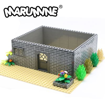 Marumine MOC Idea Bricks 100PCS 1x4 Dots Houses Wall Building Blocks Cube Parts Compatible with 15533 Construction Accessories