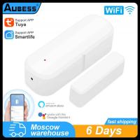 AUBESS WiFi อุณหภูมิความชื้น Sensor เครื่องวัดอุณหภูมิในร่ม Hygrometer Smart Home Security Alarm System สำหรับ Tuya Smart Life Alexa